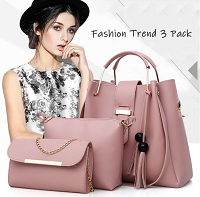 Factory price PU Leather Tassel Luxury Handbag Set Female 3